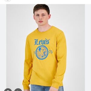Levi's Men's Mustard Long Sleeve Graphic Tee